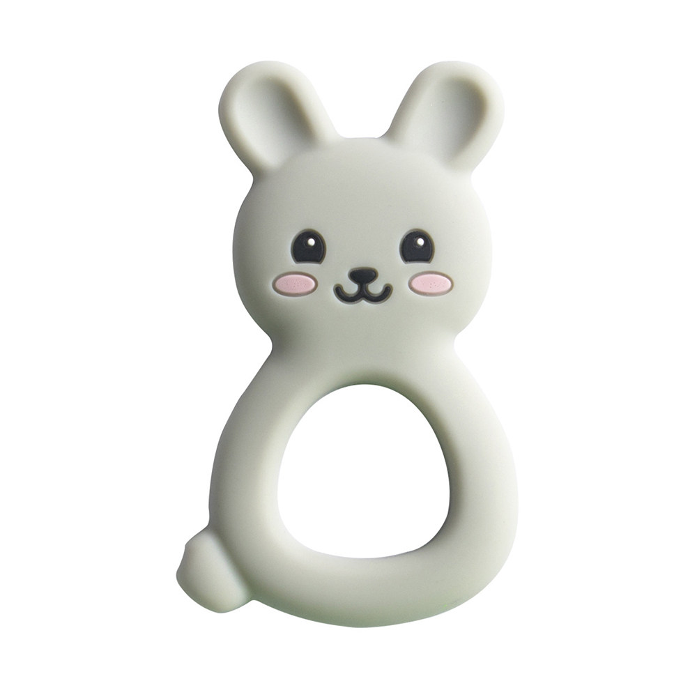 Bunny design BPA free food grade silicone rubber newborn baby teething toy